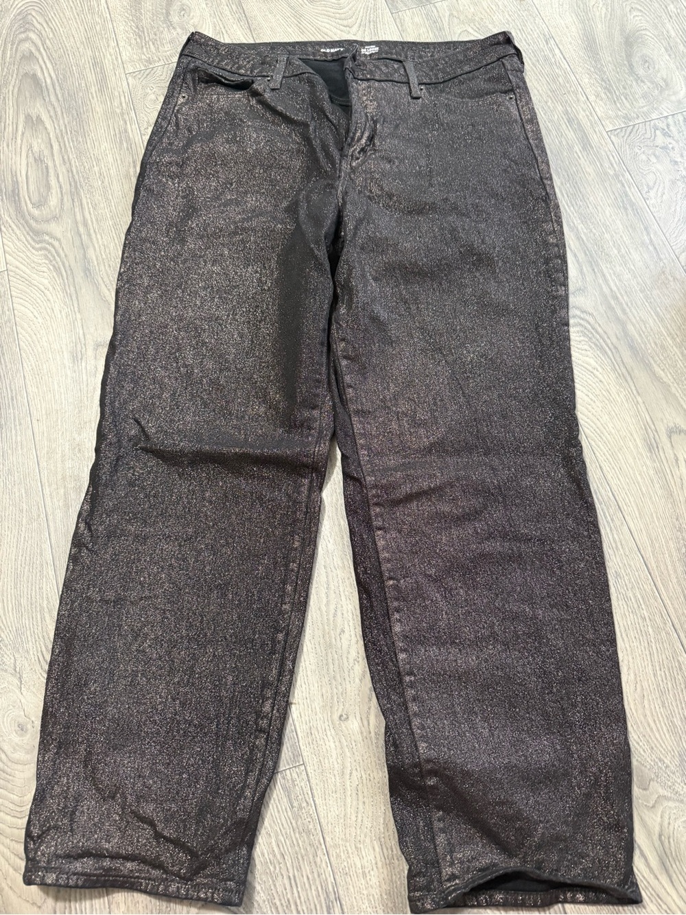 Old Navy OG Loose High-Rise Metallic Jeans Size 14